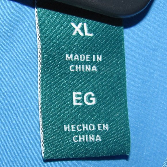 Mens' Cubavera Blue Embroidered Leaf Pattern Hawaiian Shirt Size XL Extra Large - Picture 5 of 7